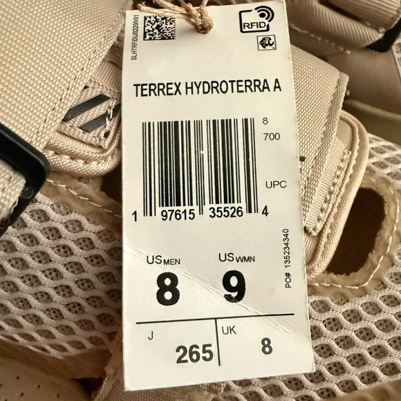 Adidas Terrex sandals unisex size men 8 women 9